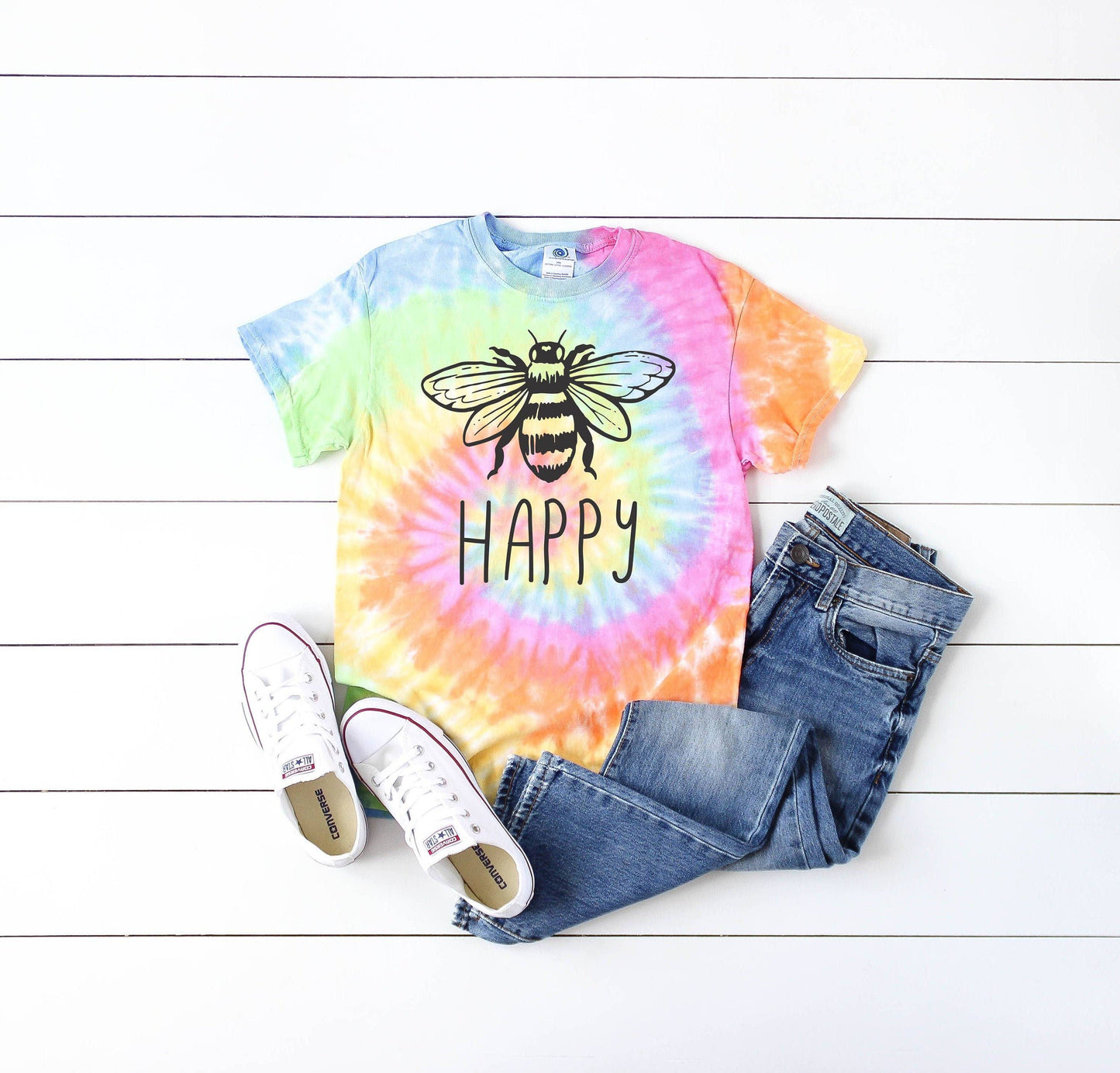 Tie Dye Bee Happy | Be Happy Shirt