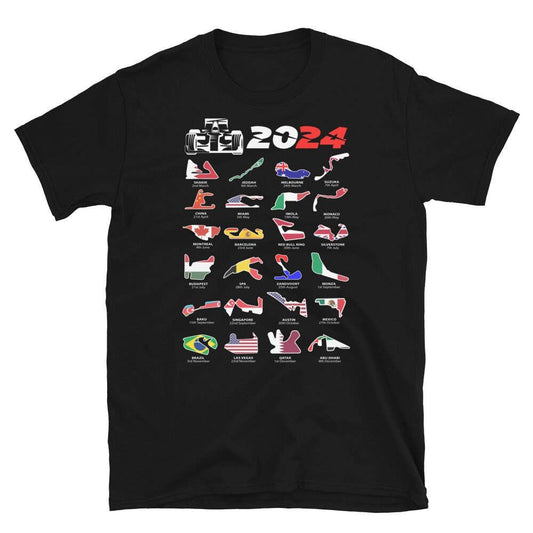 Formula 1 2024 Season T-Shirt with Circuit Designs