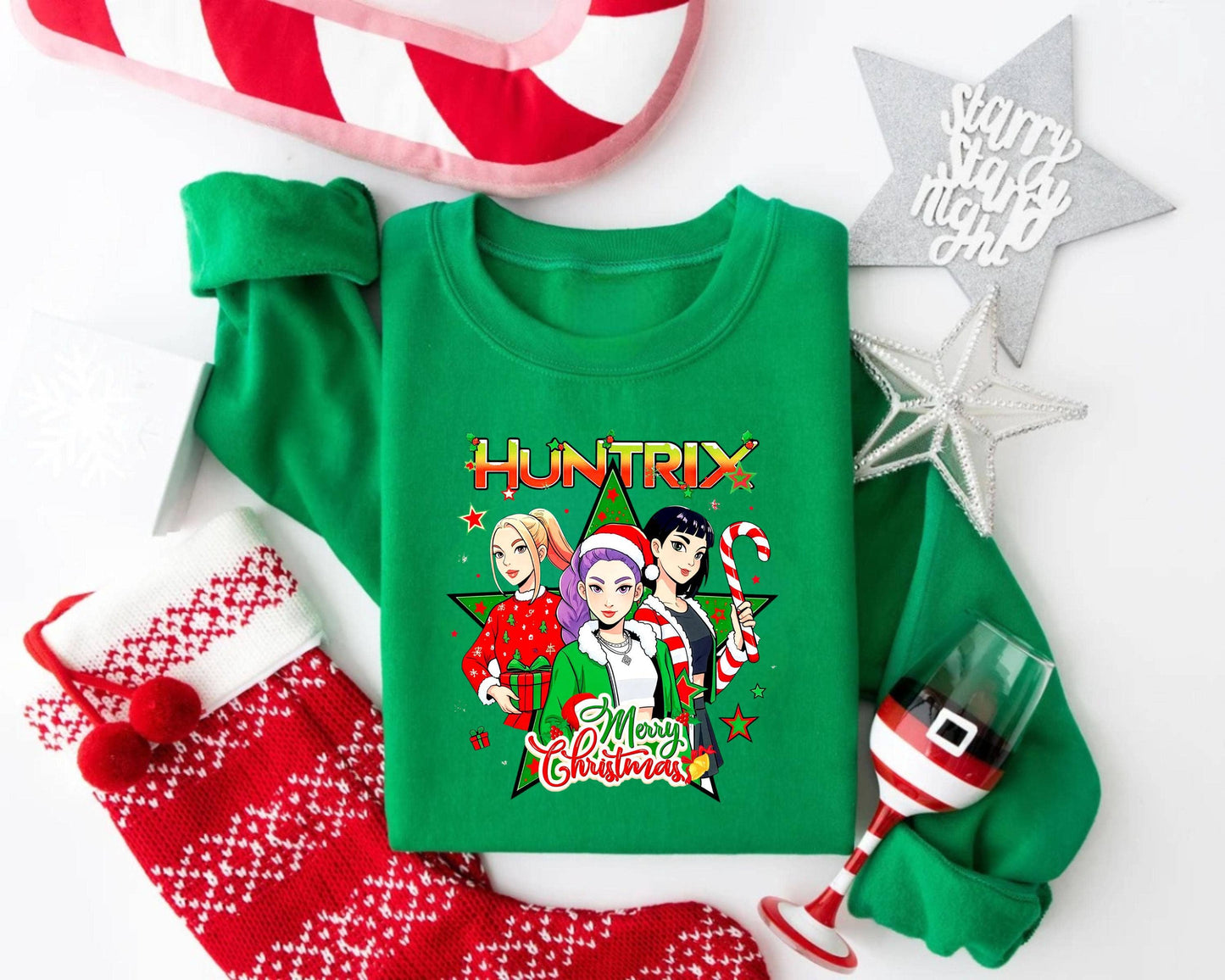 Retro Christmas Hunter Party Sweater