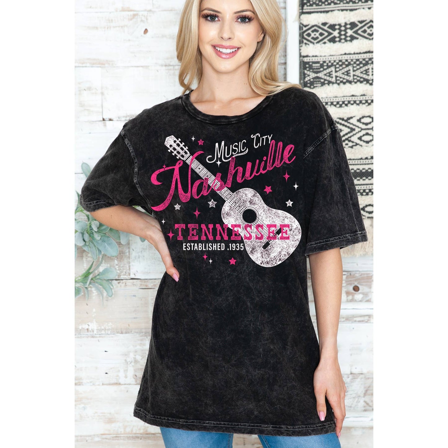 Nashville Tennessee - Unisex Oversized Mineral Wash T-Shirt