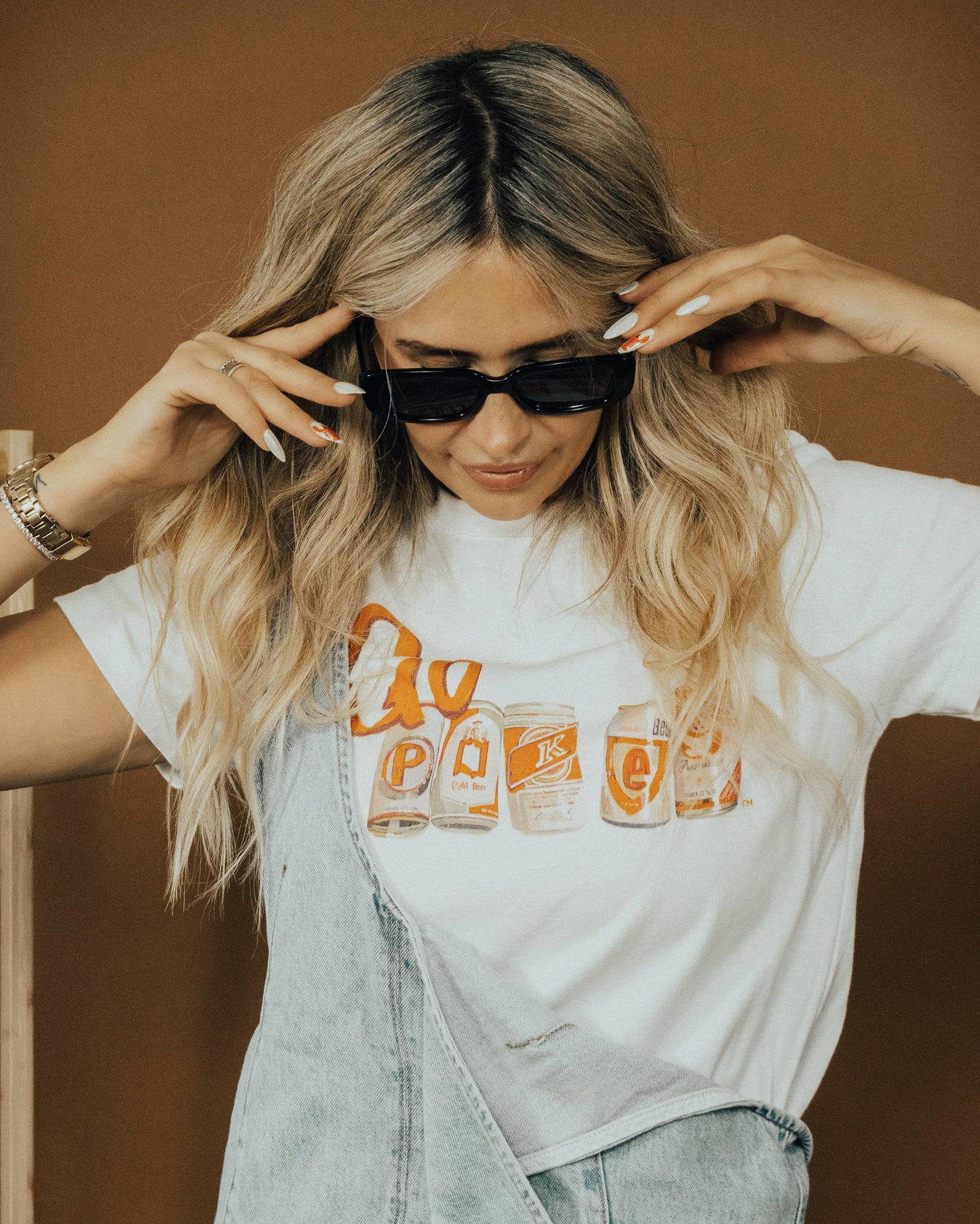 Oklahoma State Osu Cowboys Cans White Ellie Perfect Tee