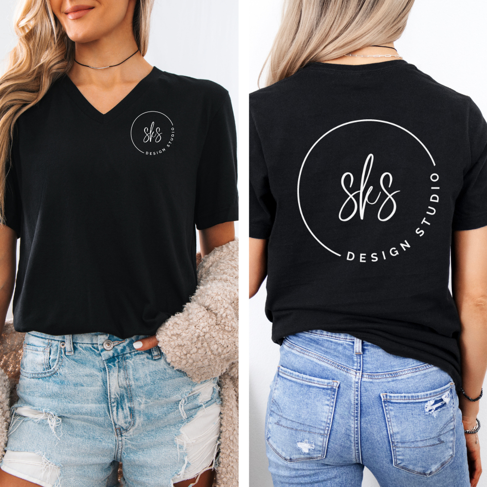 Custom Logo | Women's V-Neck T-Shirt [Bella Canvas]