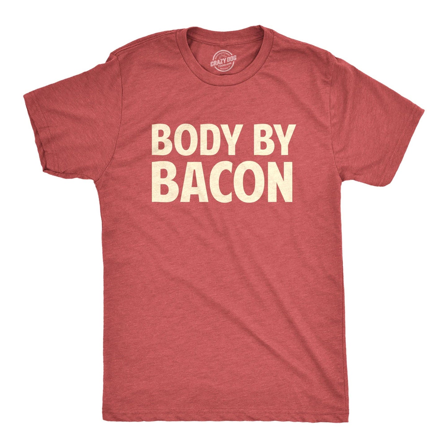 Body By Bacon Mens Funny Western T Shirt Novelty Tee Fitness
