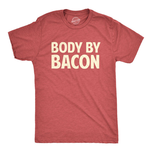 Body By Bacon Mens Funny Western T Shirt Novelty Tee Fitness
