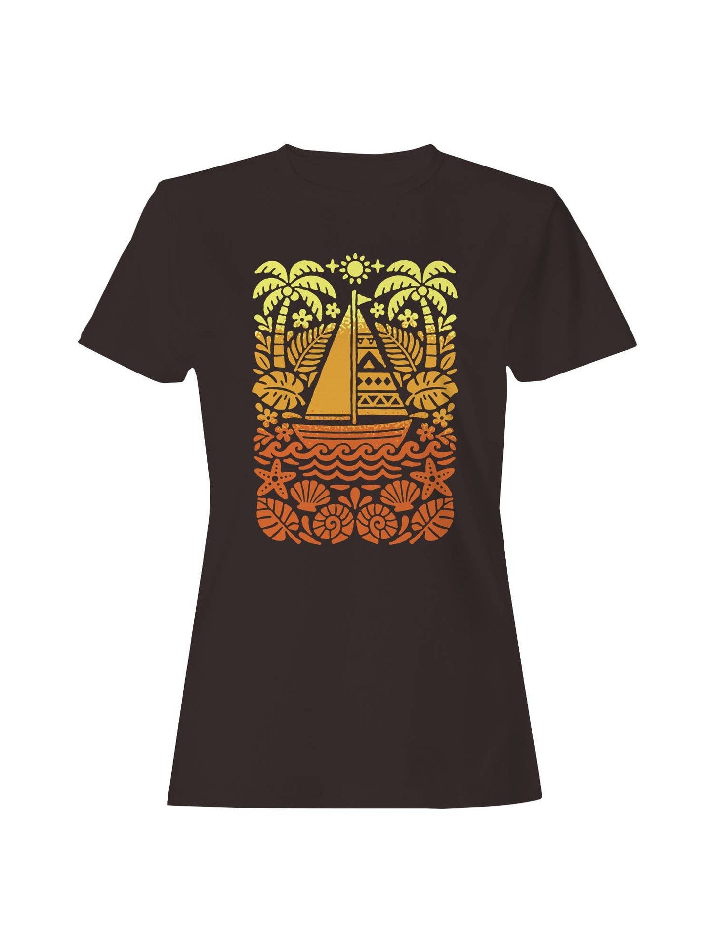 Vibrant Tropical Sailing Adventure Women's T-Shirt