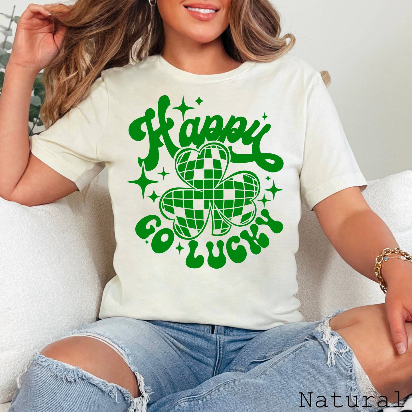 Happy Go Lucky  St. Patricks Day Graphic Tee | Bella Canvas