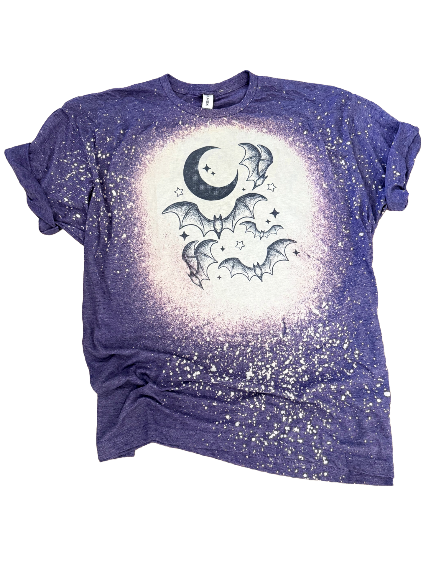 Moon + Bats Halloween Bleached Tee