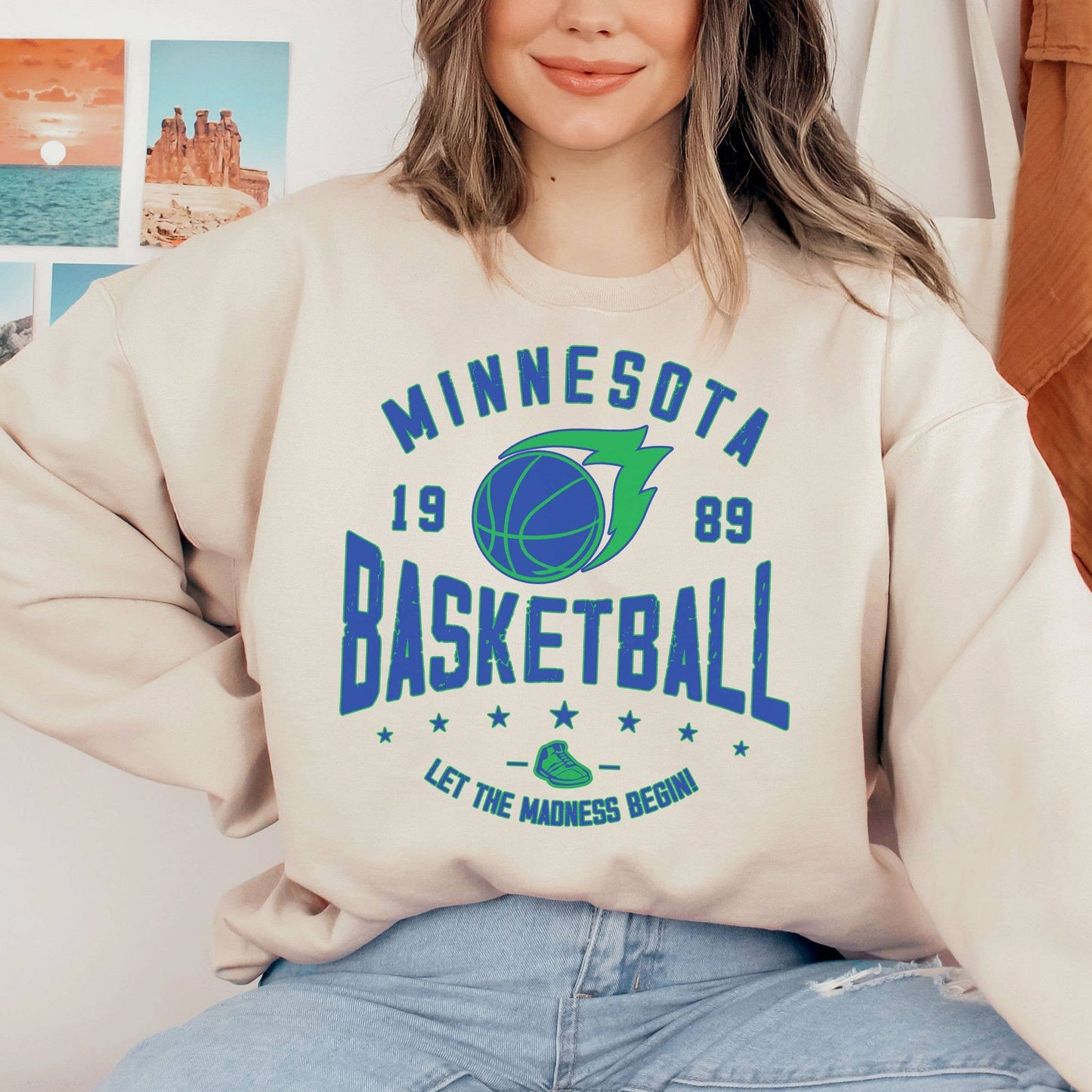 Vintage Minnesota Timberwolves Basketball Fan Sweatshirt