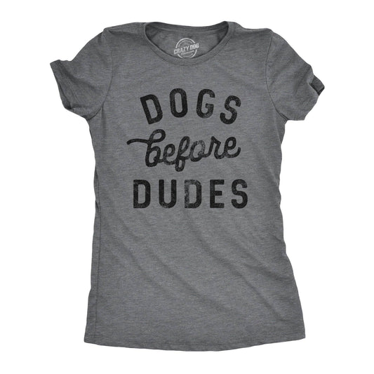 Dogs Before Dudes Women's Tshirt Dog Graphic Tee Western