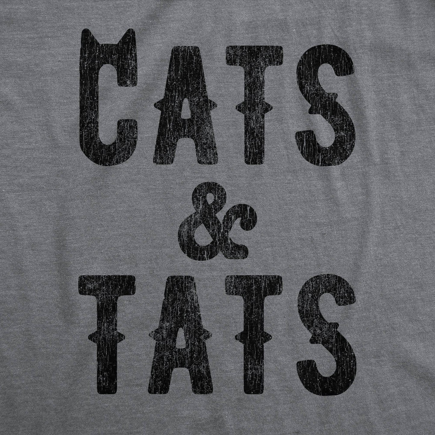 Cats and Tats Men's Tshirt Cat Graphic Tee Western T