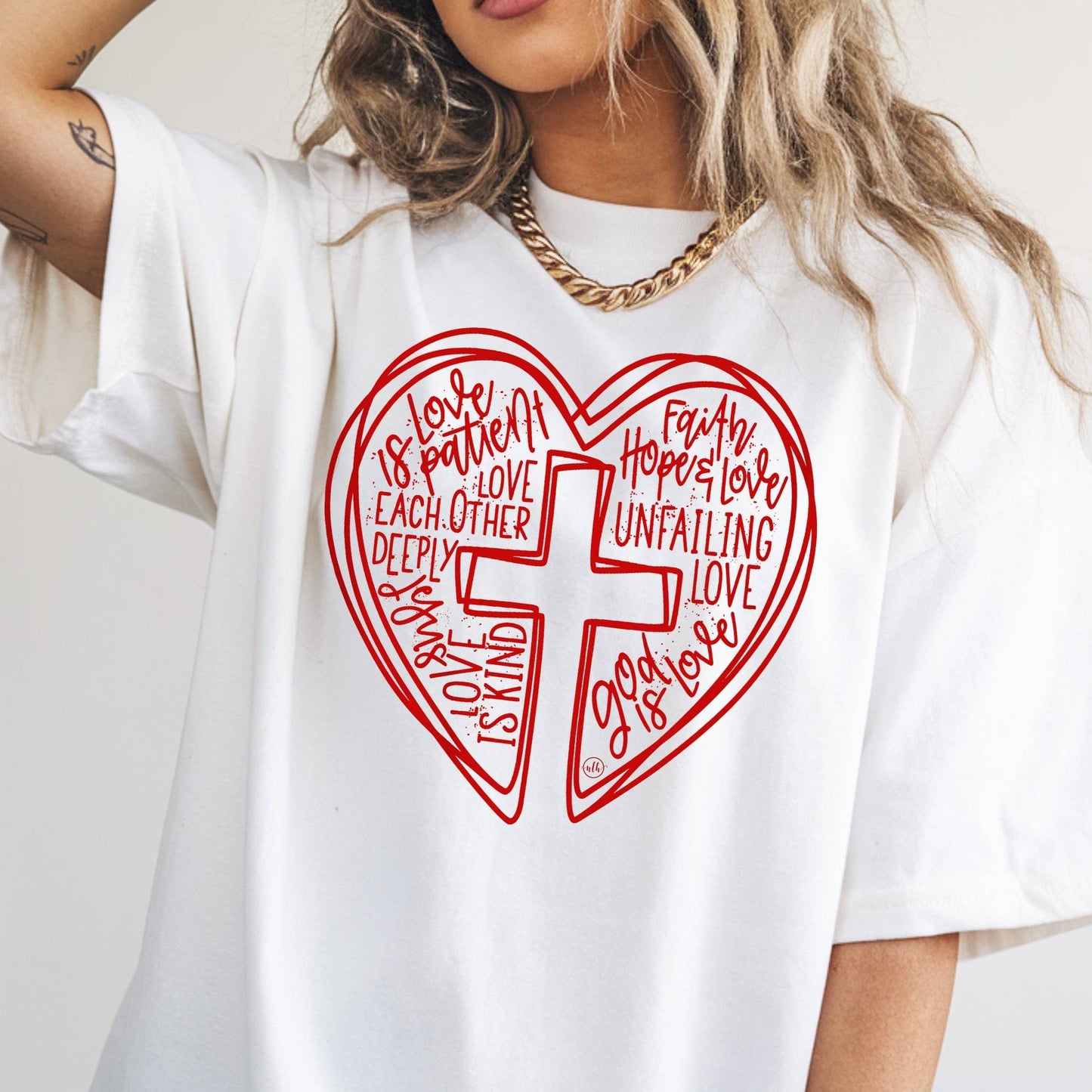 Love Is Patient Cross Heart Tee