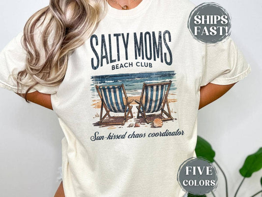 Coastal Vibes Retro Summer Beach Life T-Shirt For Mom