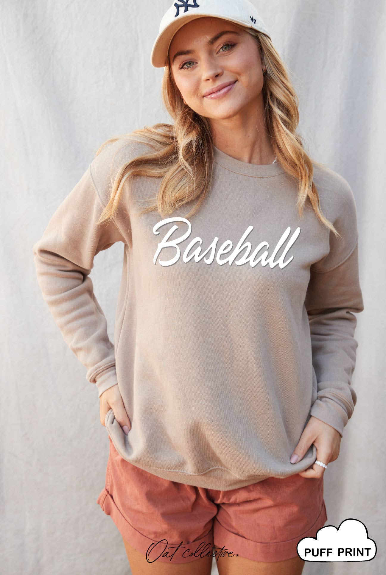 Baseball Puff Graphic Sweatshirt