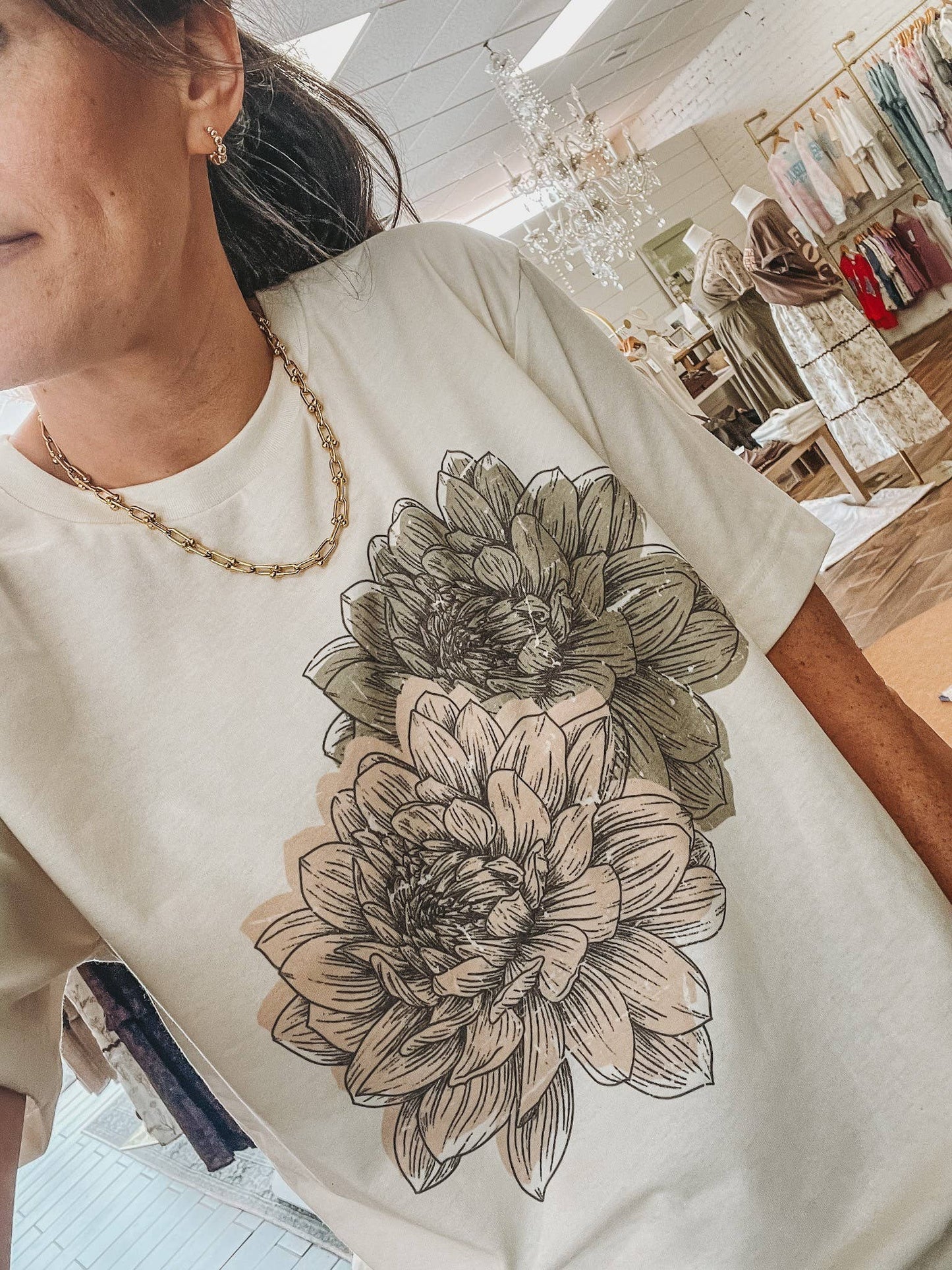 Grunge Fall Floral | Pumpkin Fall Shirt Graphic Tee