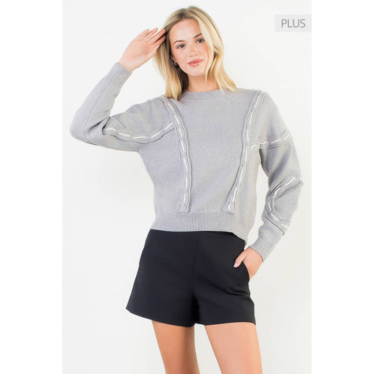 /Size Xl/ Raised Cable Detail Knit Sweater