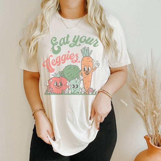 Eat Your Veggies Retro Graphic Tee Women's Tees
