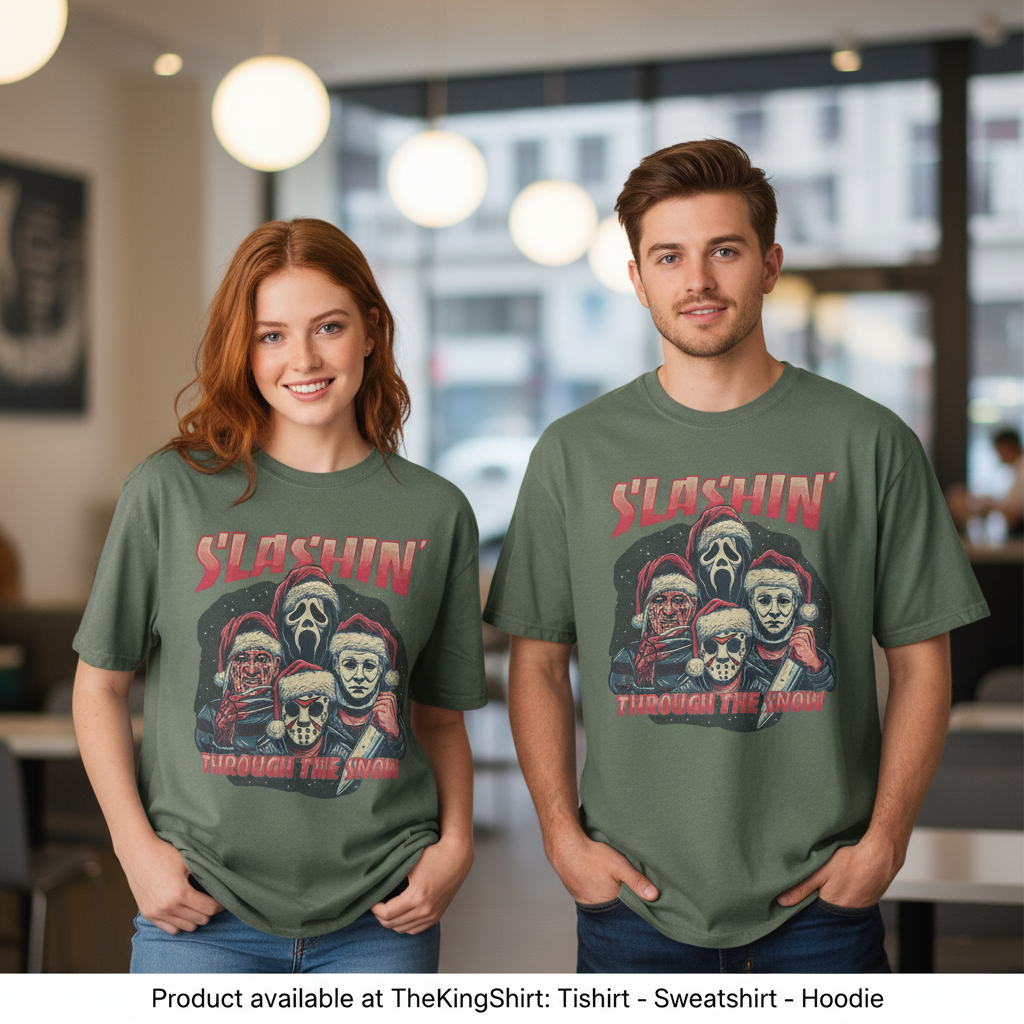 Horror Guys Christmas Shirt - Slashin Holiday Tee