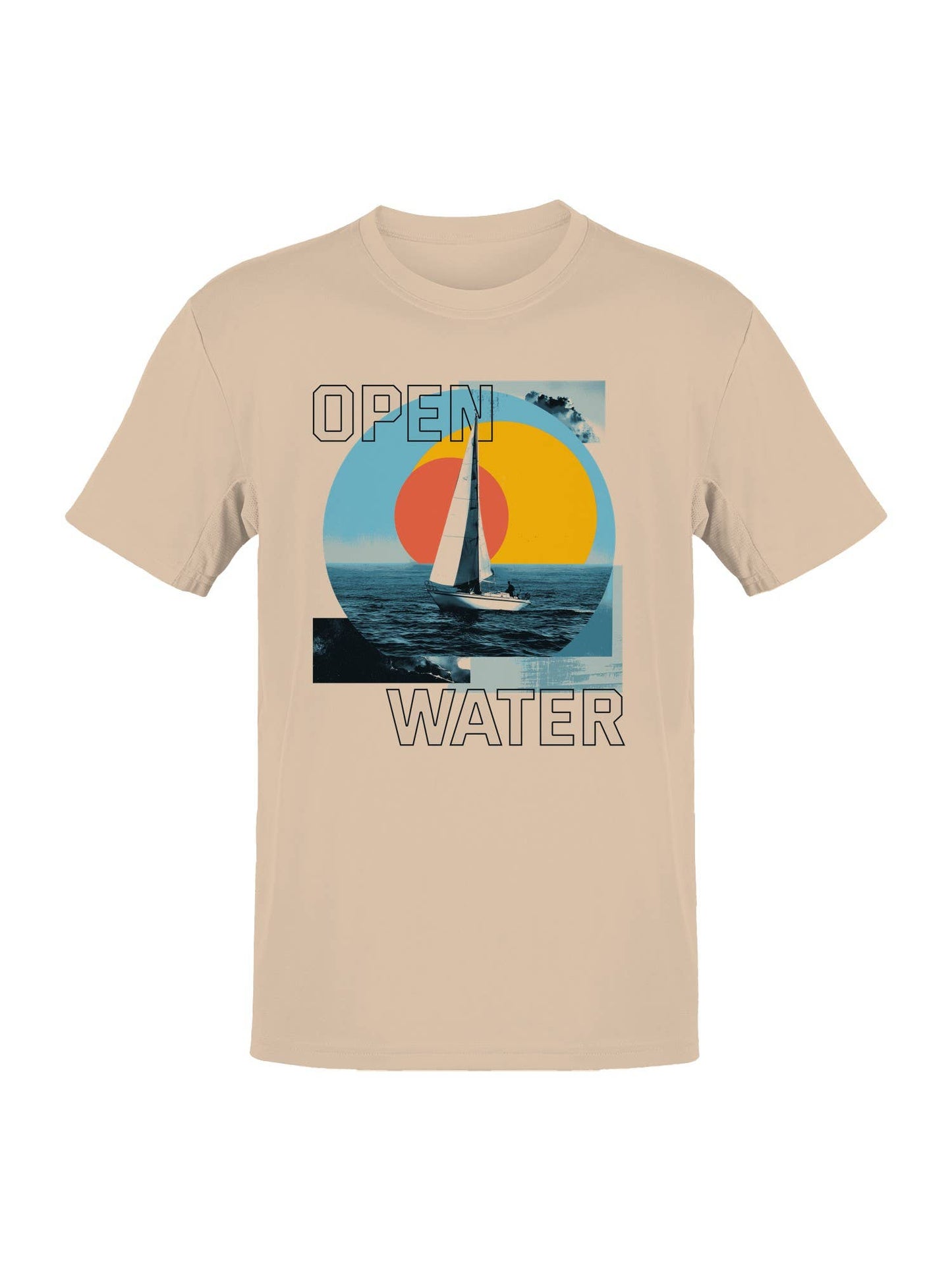 Open Water Sailboat Sunrise Art Men's T-Shirt
