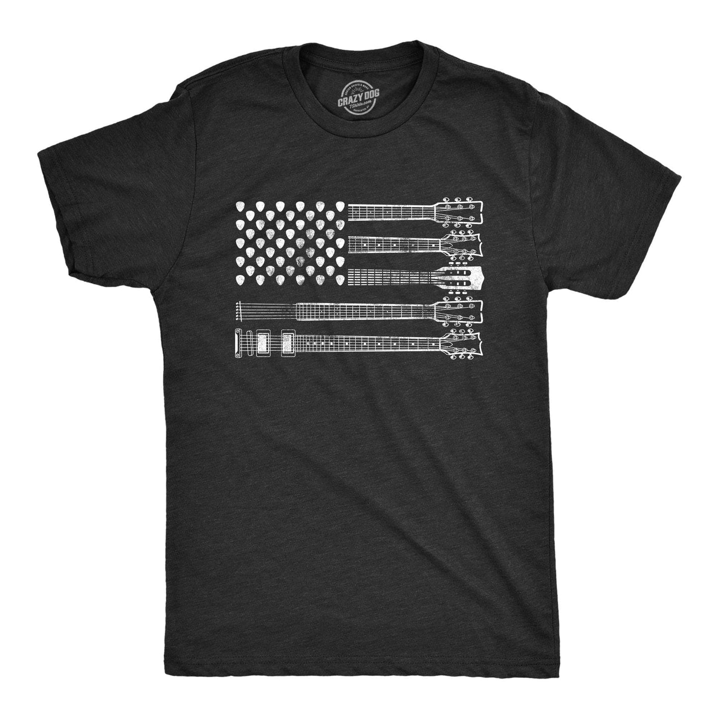 Guitar Flag Mens Novelty T Shirt Cool Guitar Shirt For Guys