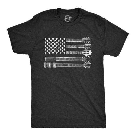 Guitar Flag Mens Novelty T Shirt Cool Guitar Shirt For Guys