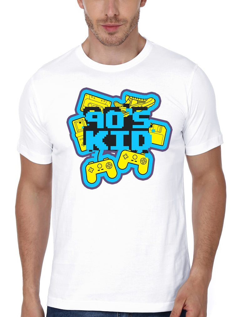 90’s Kids Half Sleeve White T-Shirt