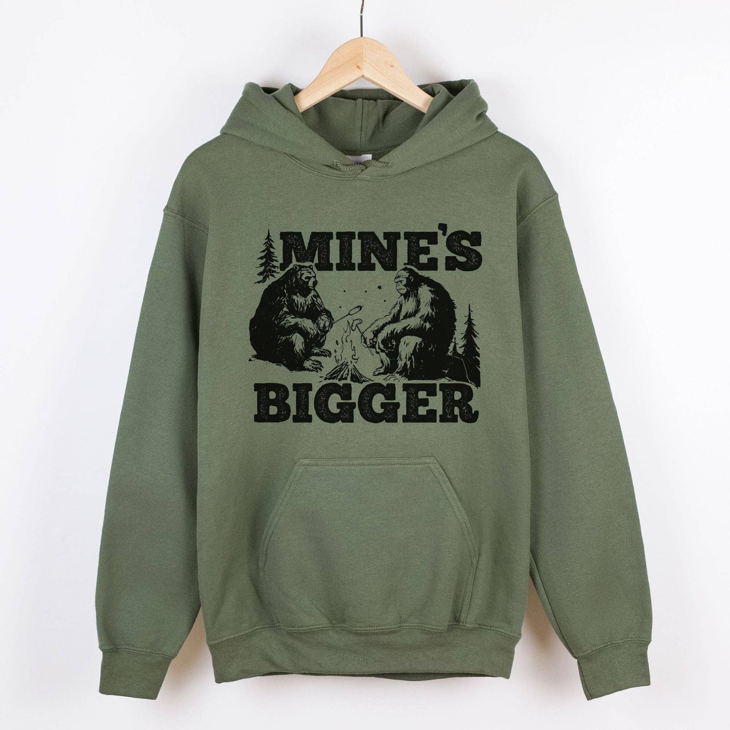 Mine's Bigger Funny Bigfoot Bear Unisex Sweatshirt 291