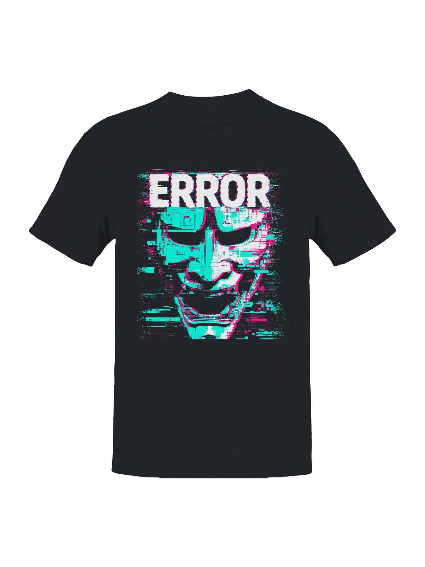 Glitch Art Mask with Error Text Men's T-Shirt