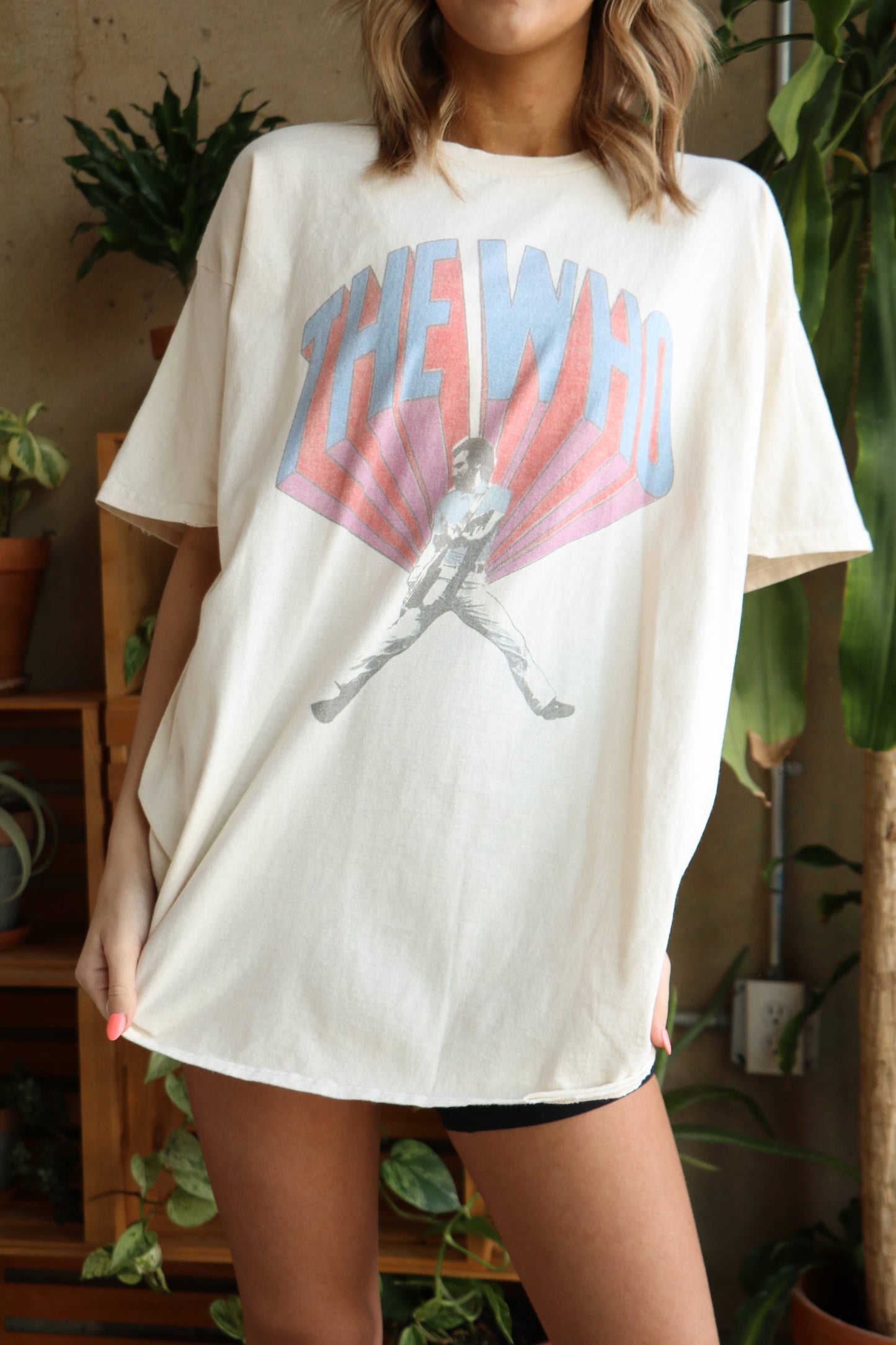 The Who Guitar Riff Off White Thrifted Tee