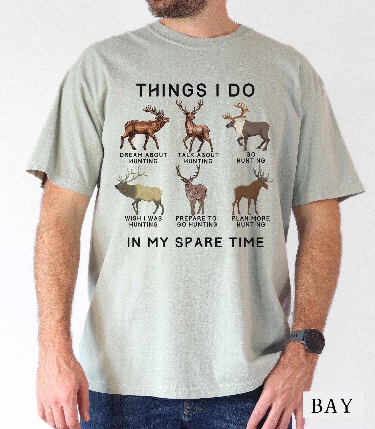 Funny Hunting Shirt - Spare Time Elk Deer Graphic Gift
