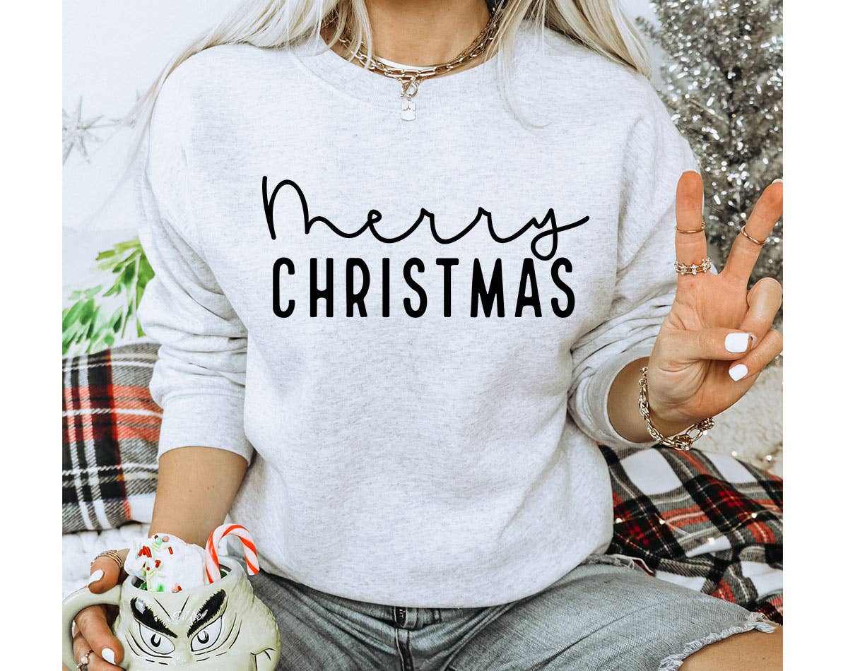 Merry Christmas - Cursive Christmas Sweatshirt