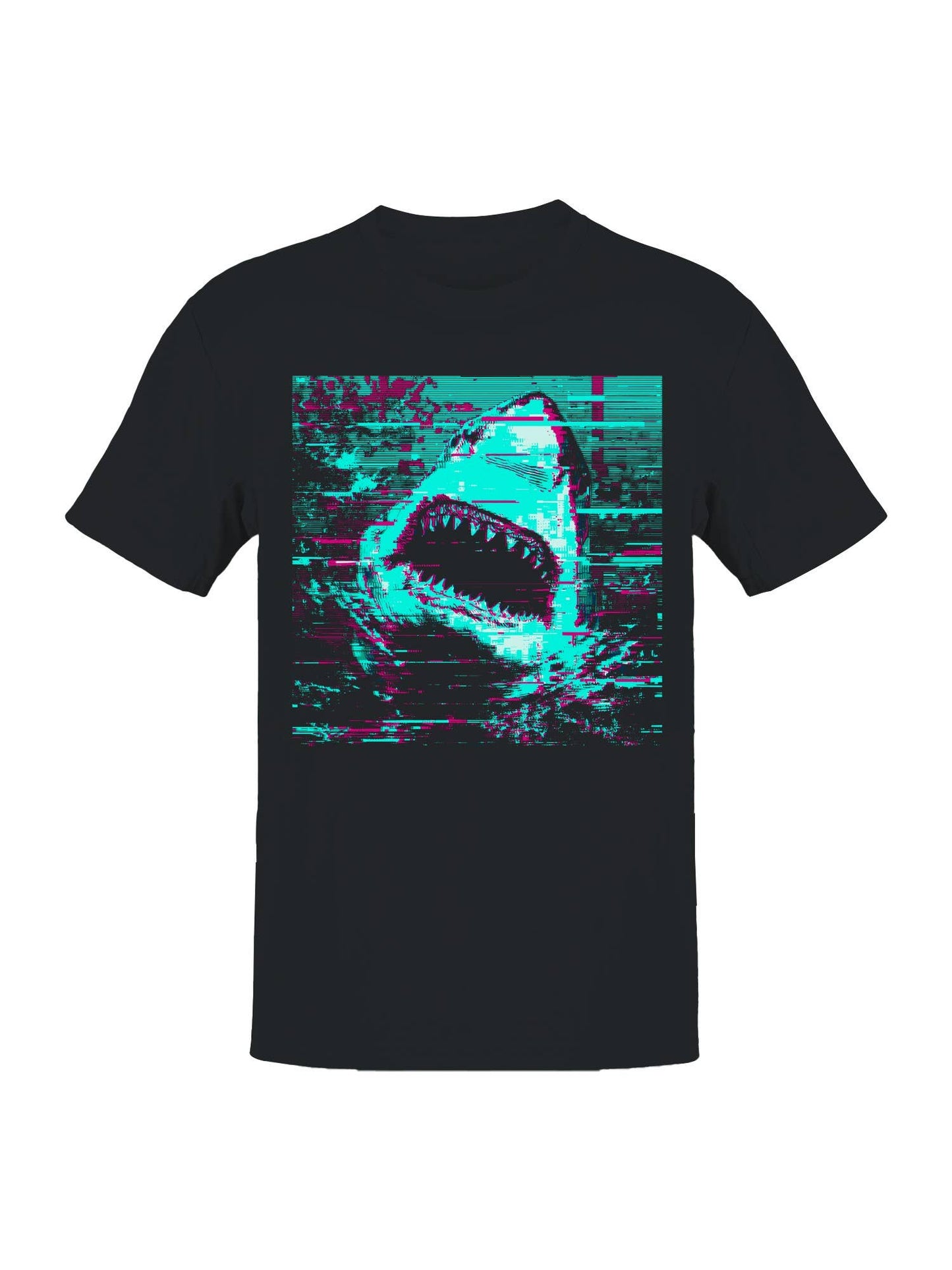 Digital Retro Shark Attack Art Men's T-Shirt