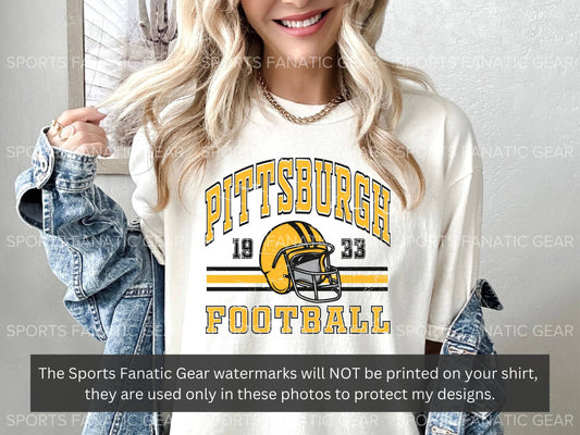 Pittsburgh Comfort Colors Vintage Oversized Football Tee