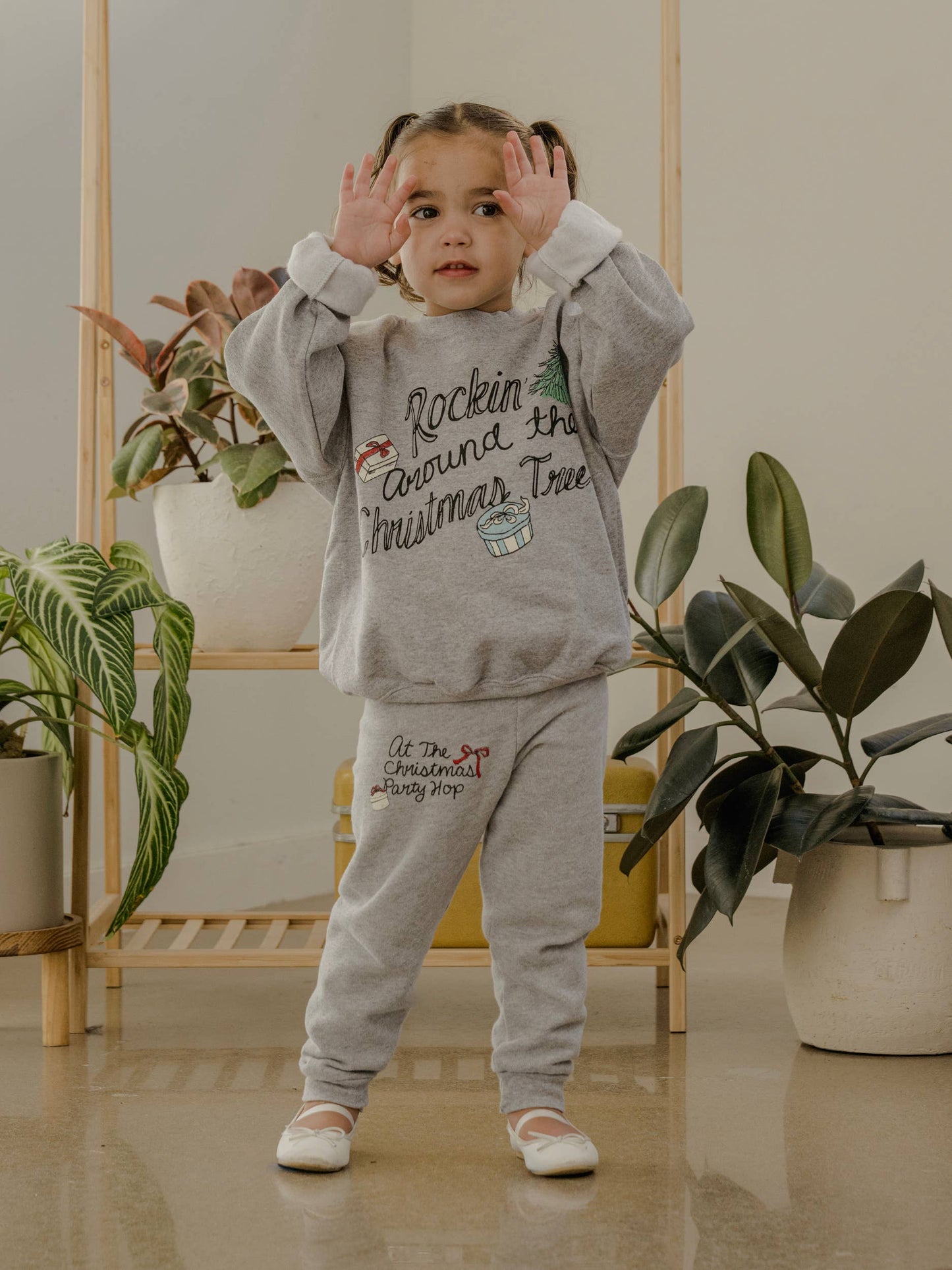 Youth Rockin' Around the Christmas Tree Gray Sweatshirt