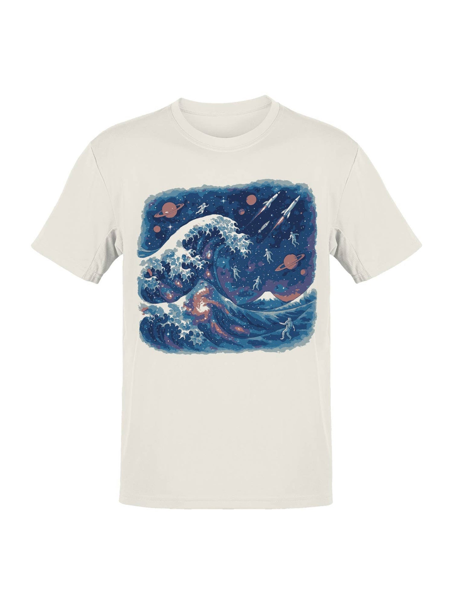 Cosmic Wave Odyssey: Astronauts and Planets Men's T-Shirt