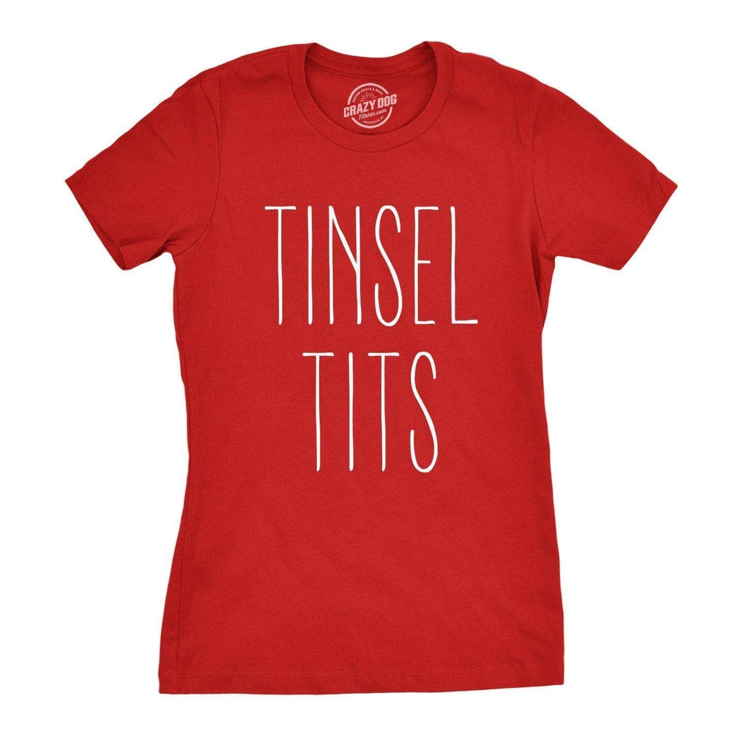 Tinsel Tits Women's Tshirt Christmas Graphic Tee Western