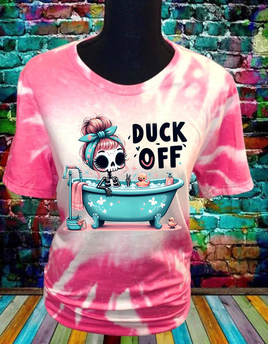 Duck Off Dark Humor Shirt – Funny Sarcastic Bleached Tee