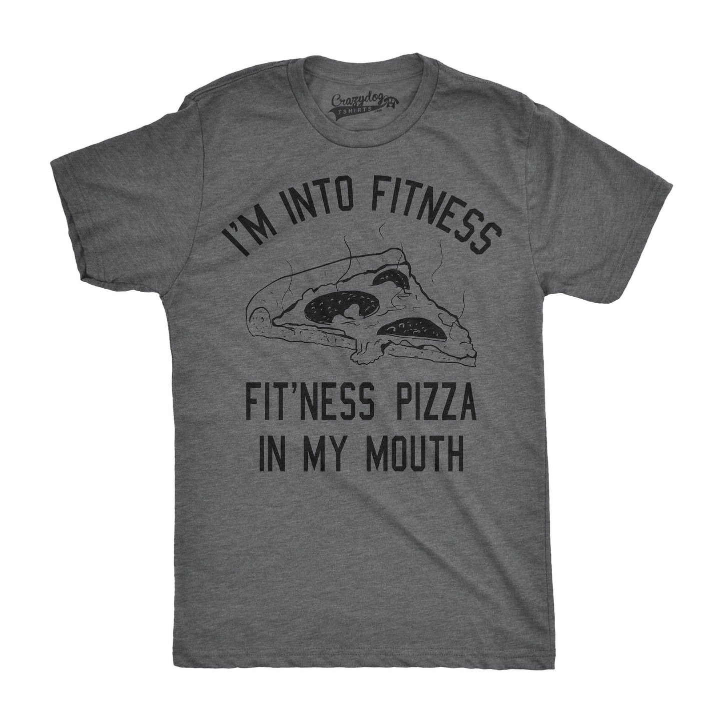 Fitness Pizza in My Mouth Men's Tshirt Fitness Graphic Tee