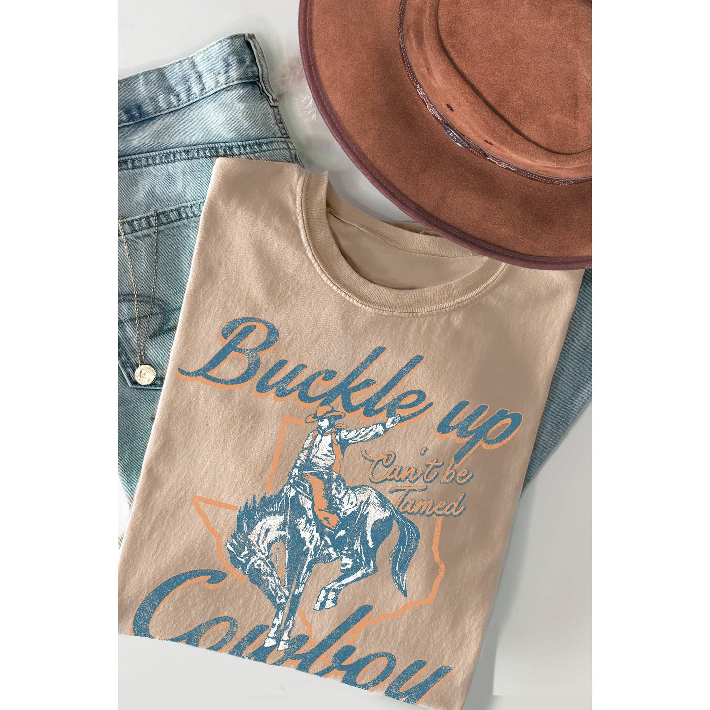 Buckle Up Cowboy Short Sleeve T Shirt