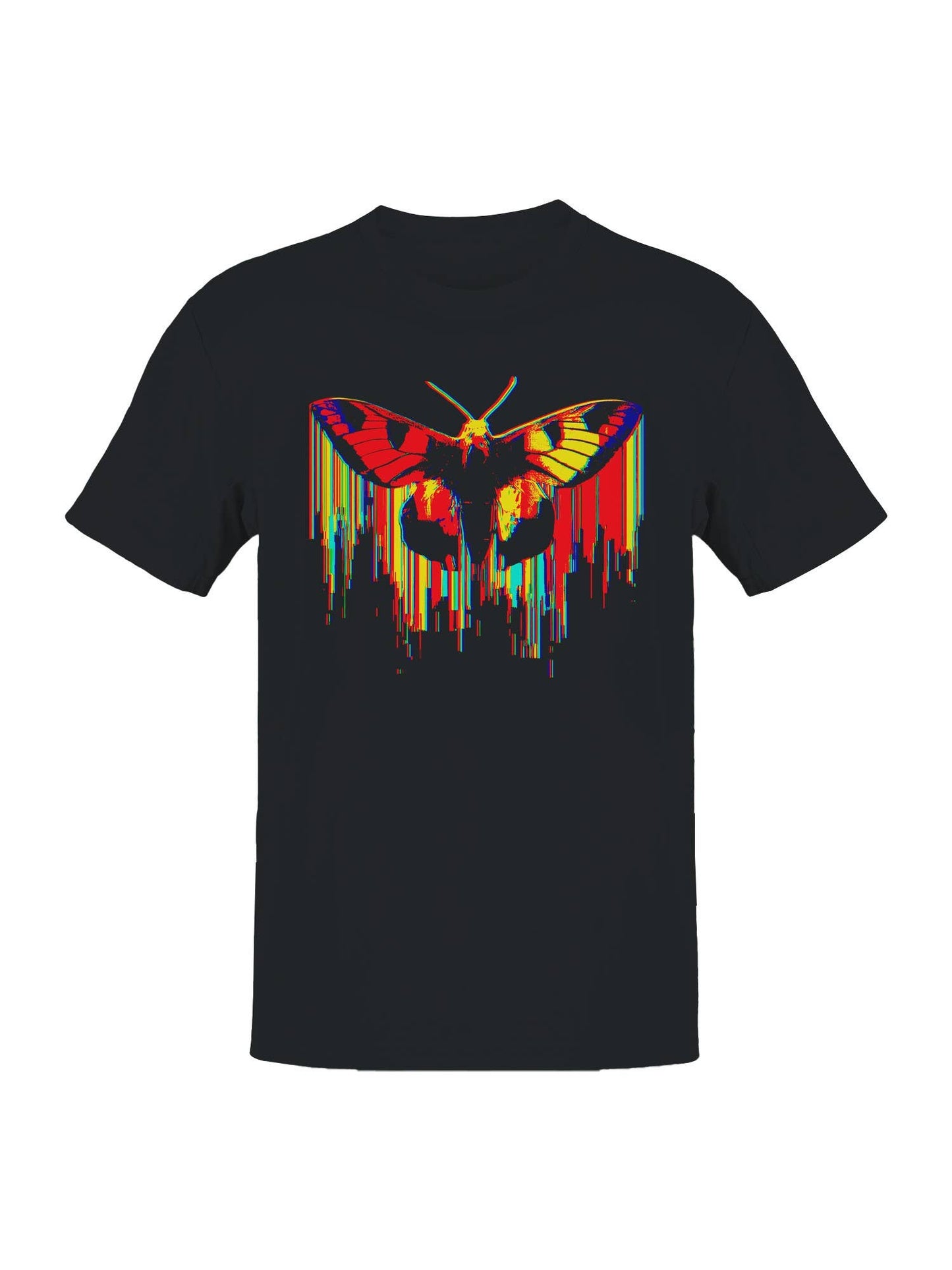 Vibrant Glitch Moth Art Design Men's T-Shirt