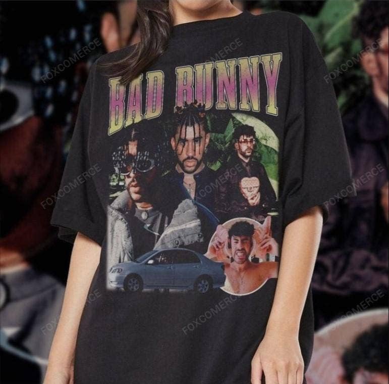 Vintage Bad Bunny 90s Graphic Tee Retro T-Shirt Music Star