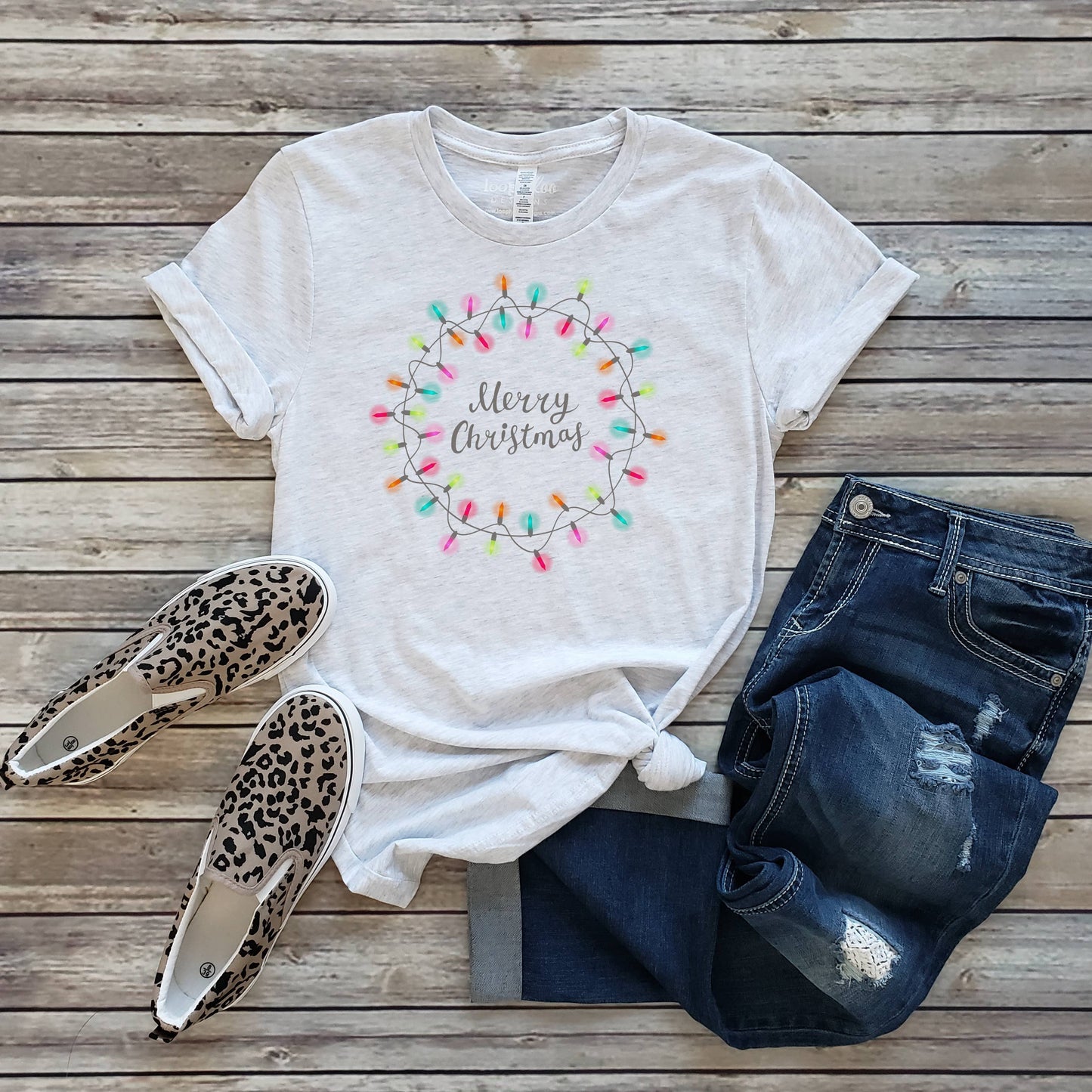 Merry Christmas Lights Tee | Christmas | Sizes XS-2XL
