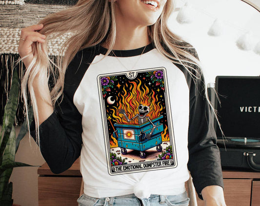 Emotional Dumpster - Funny Tarot Baseball T-Shirt