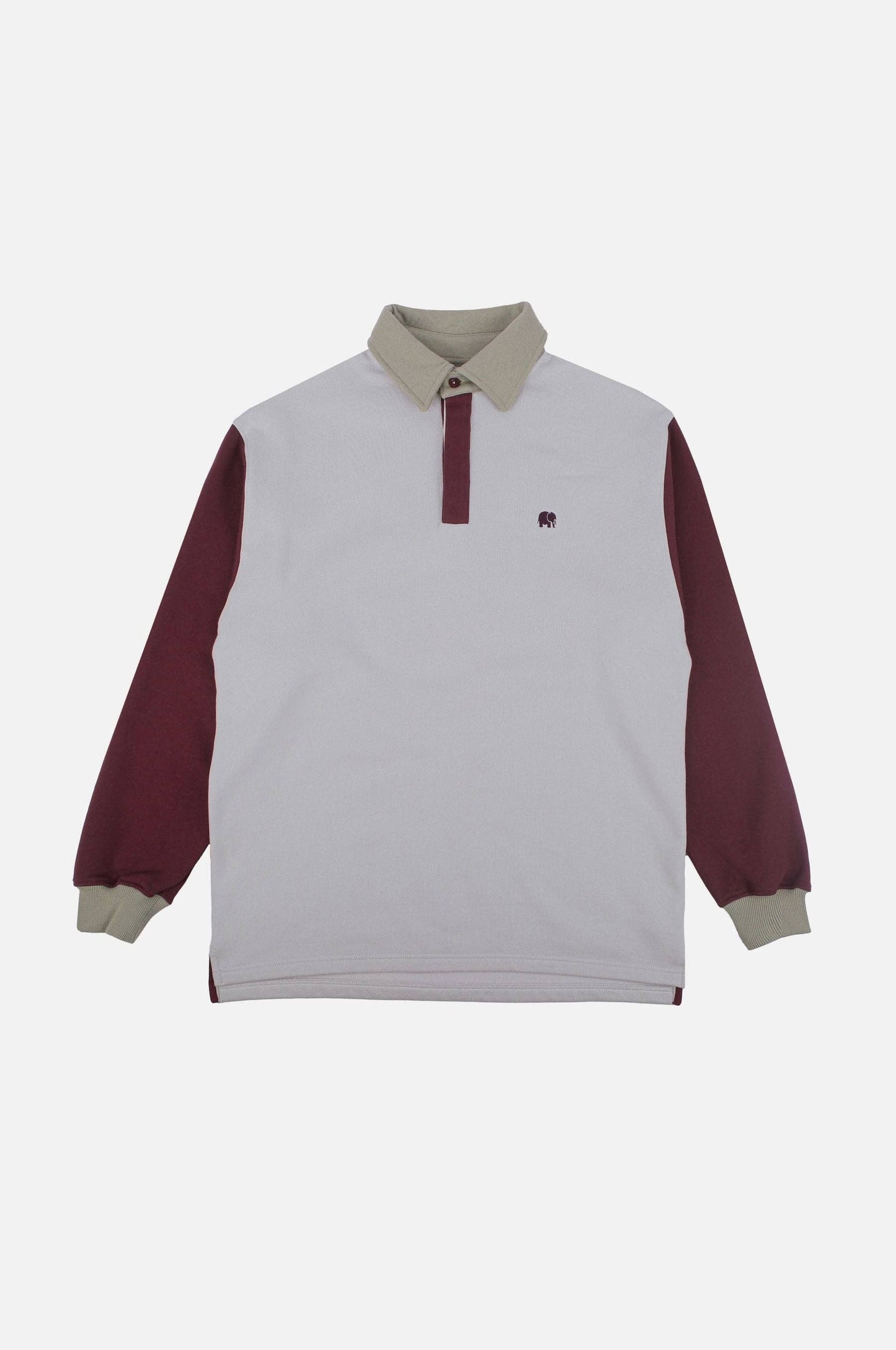 Color Block Oversized Polo Sweater Steel Haze