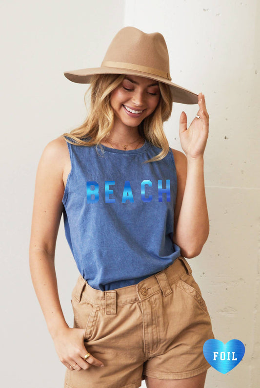 Beach Foil Mineral Graphic Tank Top
