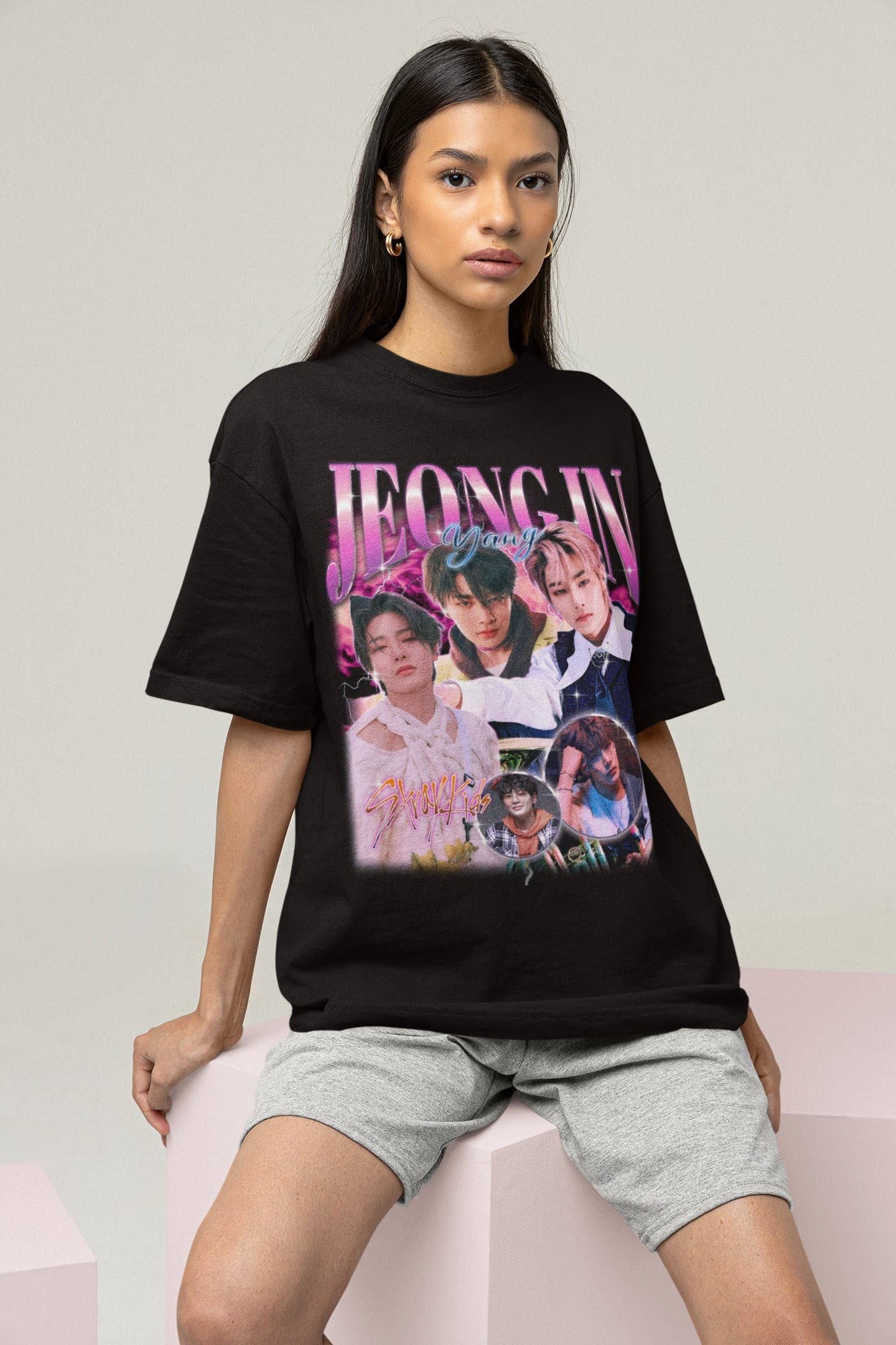 Stray Kids Jeongin Retro Tee Exclusive Kpop Fashion Gift For