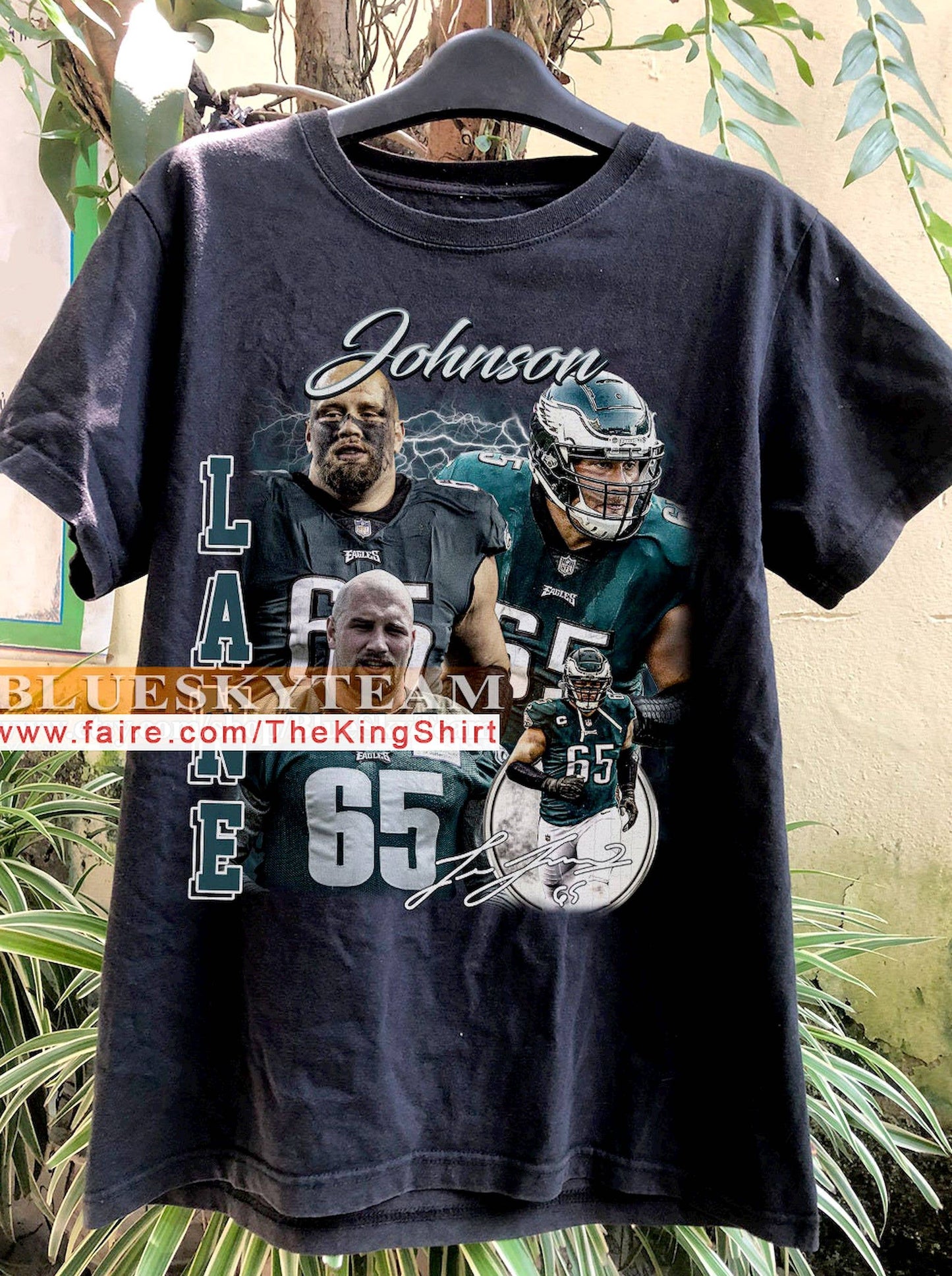 Vintage 90s Lane Johnson Graphic Retro Sport Tee Shirt