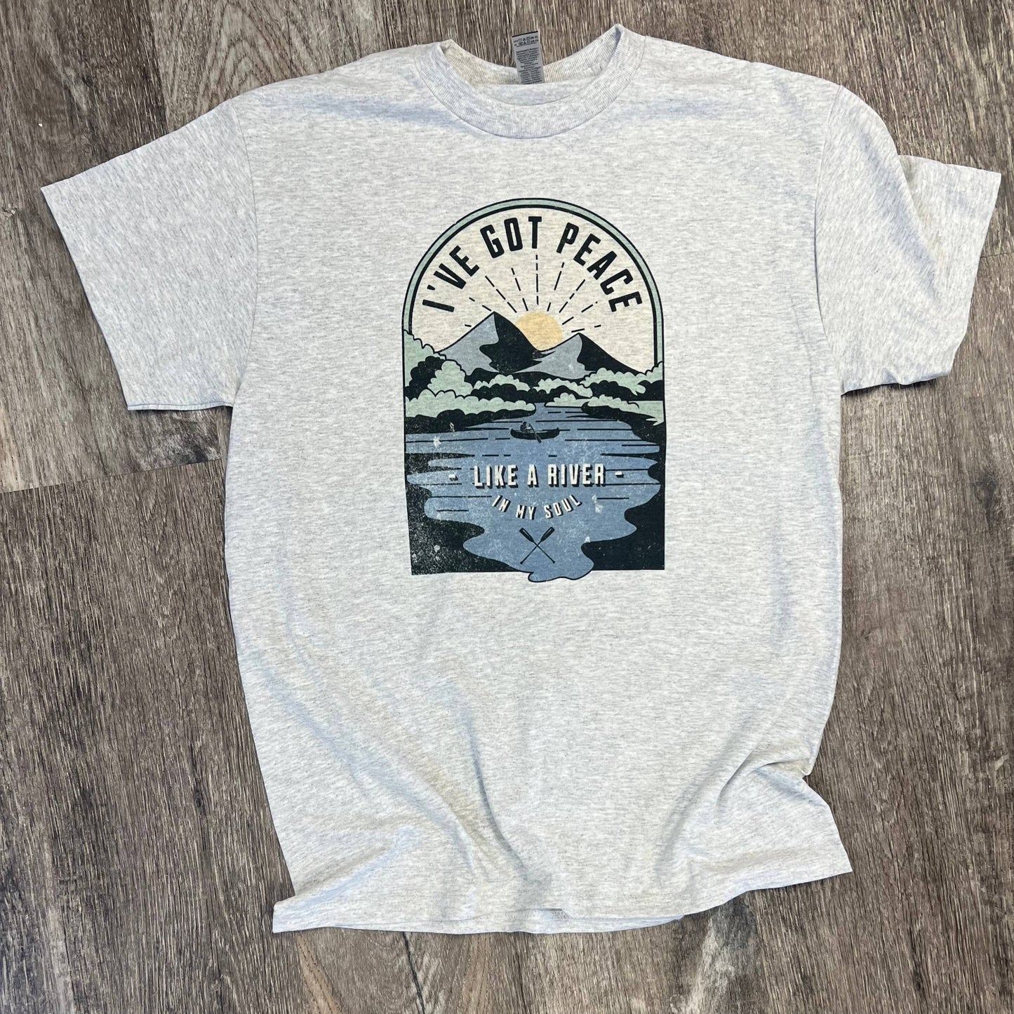 I’Ve Got Peace Like A River On Ash Gray Tee