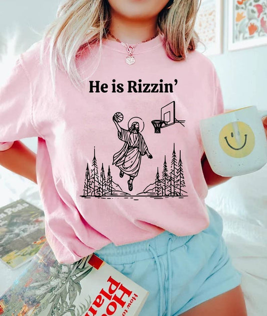 Trendy He Is Rizzin' 90s Jesus Funny Easter Meme Shirt