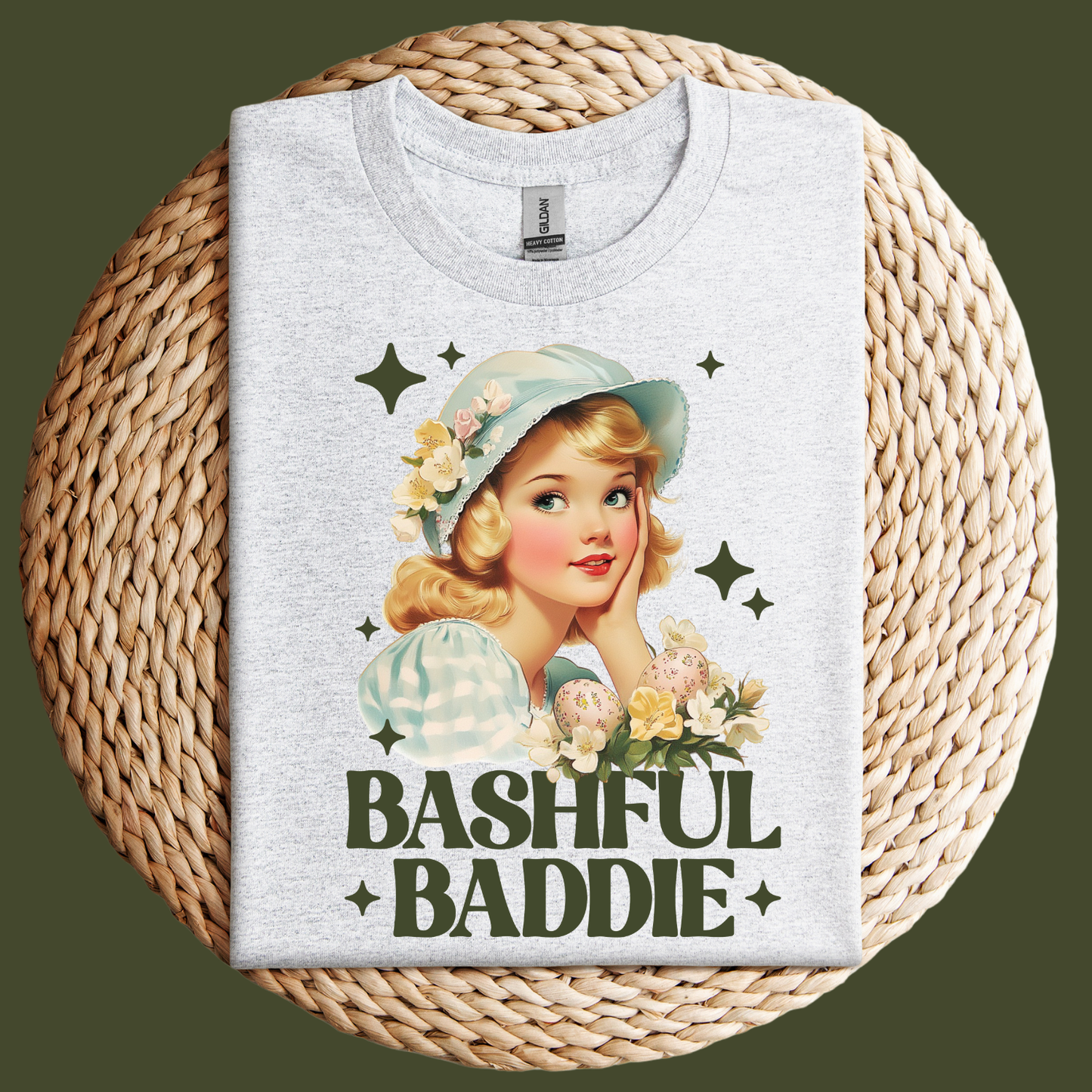 Bashful Baddie Vintage Girl Tshirt