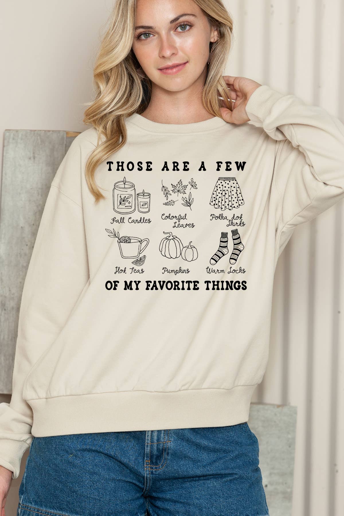 Women Fall Theme Graphic Print Solid Sweater